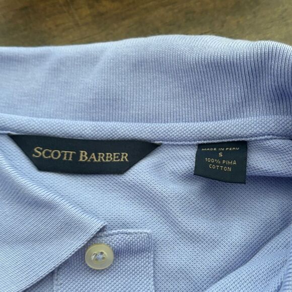 SCOTT BARBER Polo Shirt Pima Cotton Men’s S - Picture 3 of 5